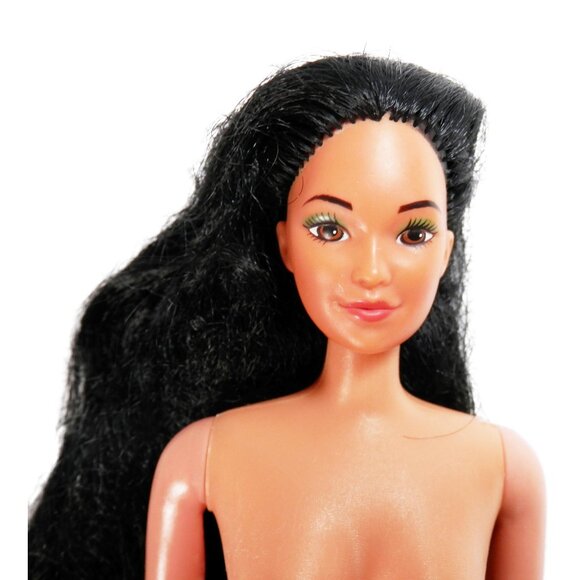 Vtg 1984 Barbie Tropical Miko Doll Green Floral One Shoulder Swimsuit 2056 - Picture 2 of 13